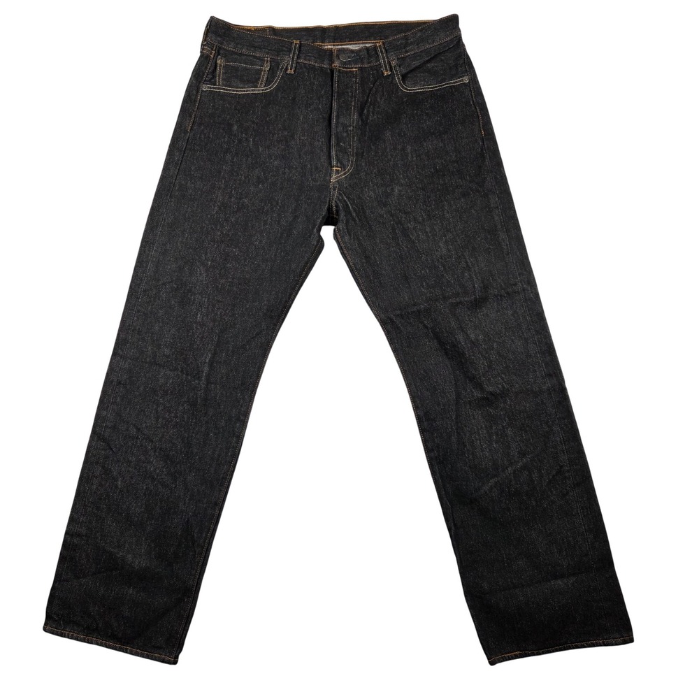 Levi's 501 Original Fit Jeans Mens 36x32 Dark Indigo Good Button Fly Straight